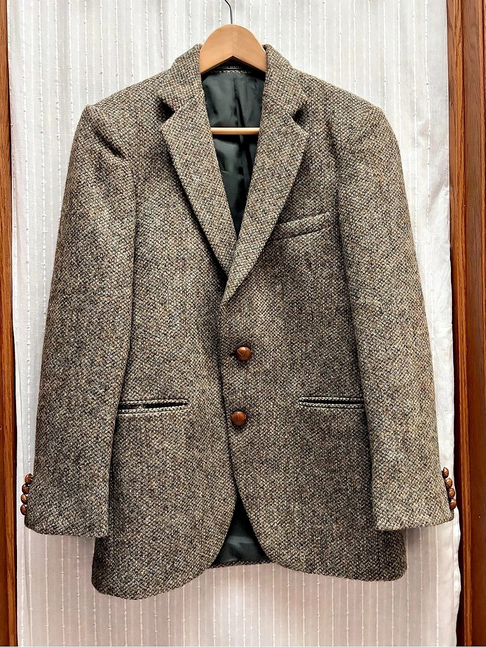 The English Sports Shop Harris Tweed Blazer Jacket Mens 38 Brown Wool